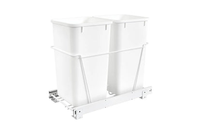 12" Wide Two 27 Qt Wire Trash System