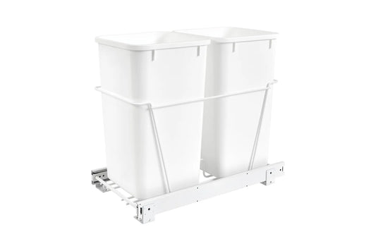 12" Wide Two 27 Qt Wire Trash System