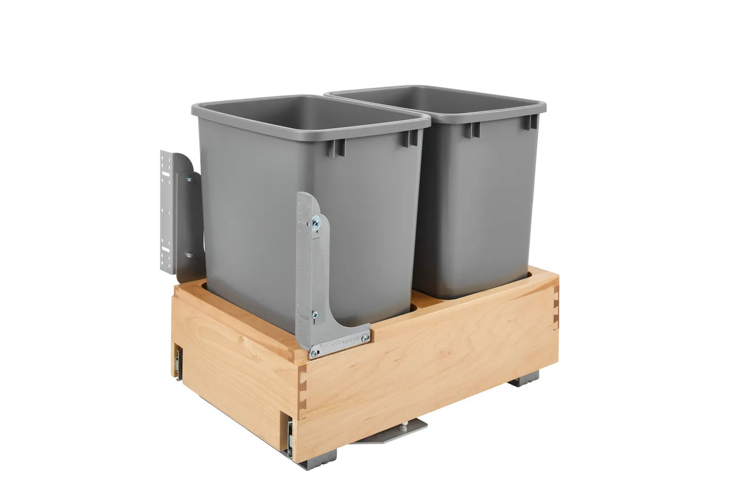 14 1/2" Wide Two 35 Qt Wood Trash System