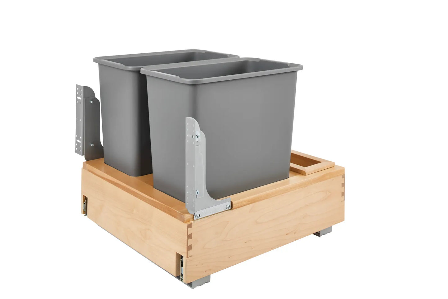 20 1/2" Wide Two 30 Qt Wood Trash System