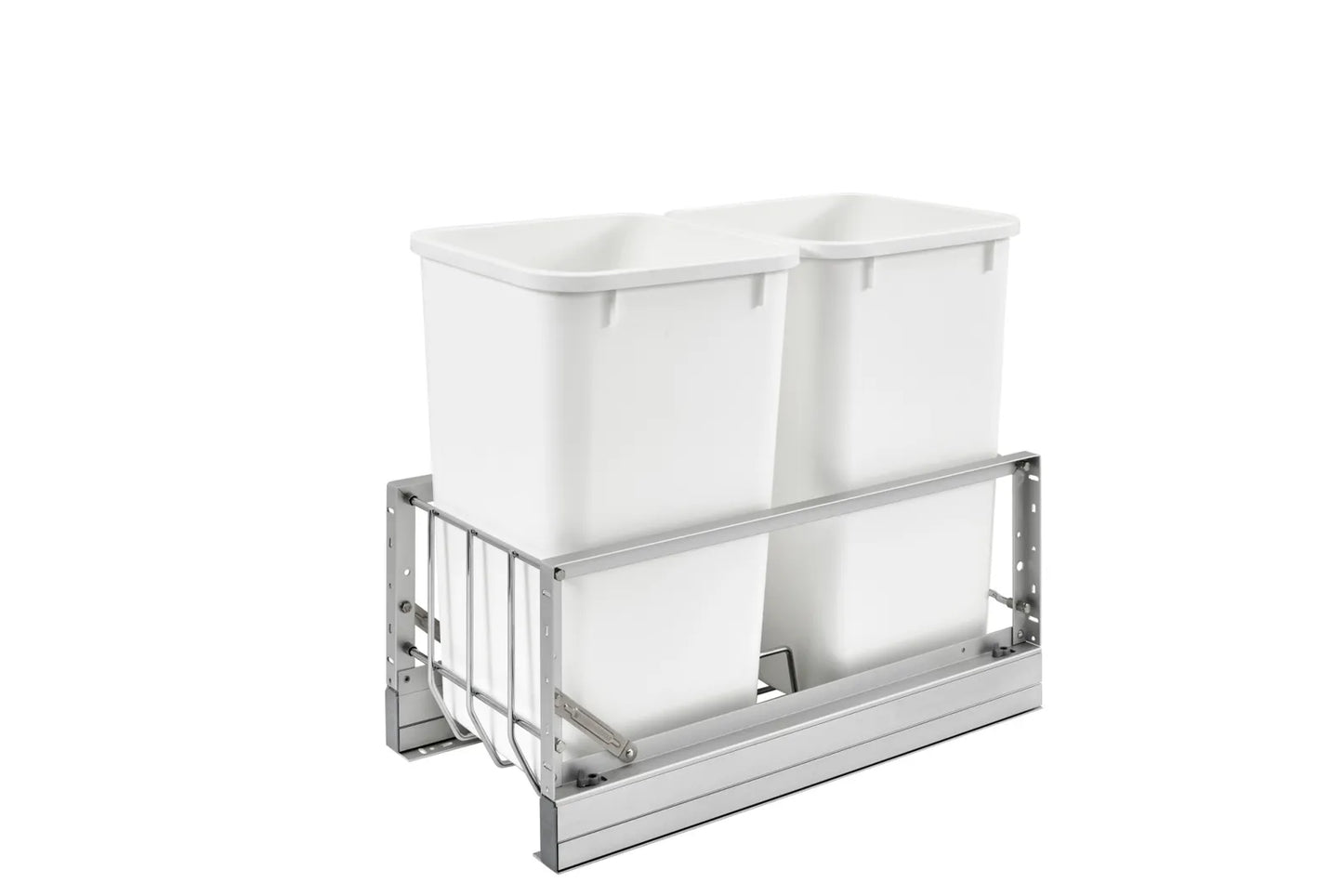 12" Wide Two 27 Qt Aluminum Trash System