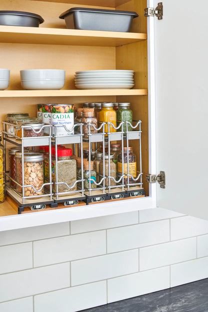 Two Tier Upper Cabinet Storage Pullout