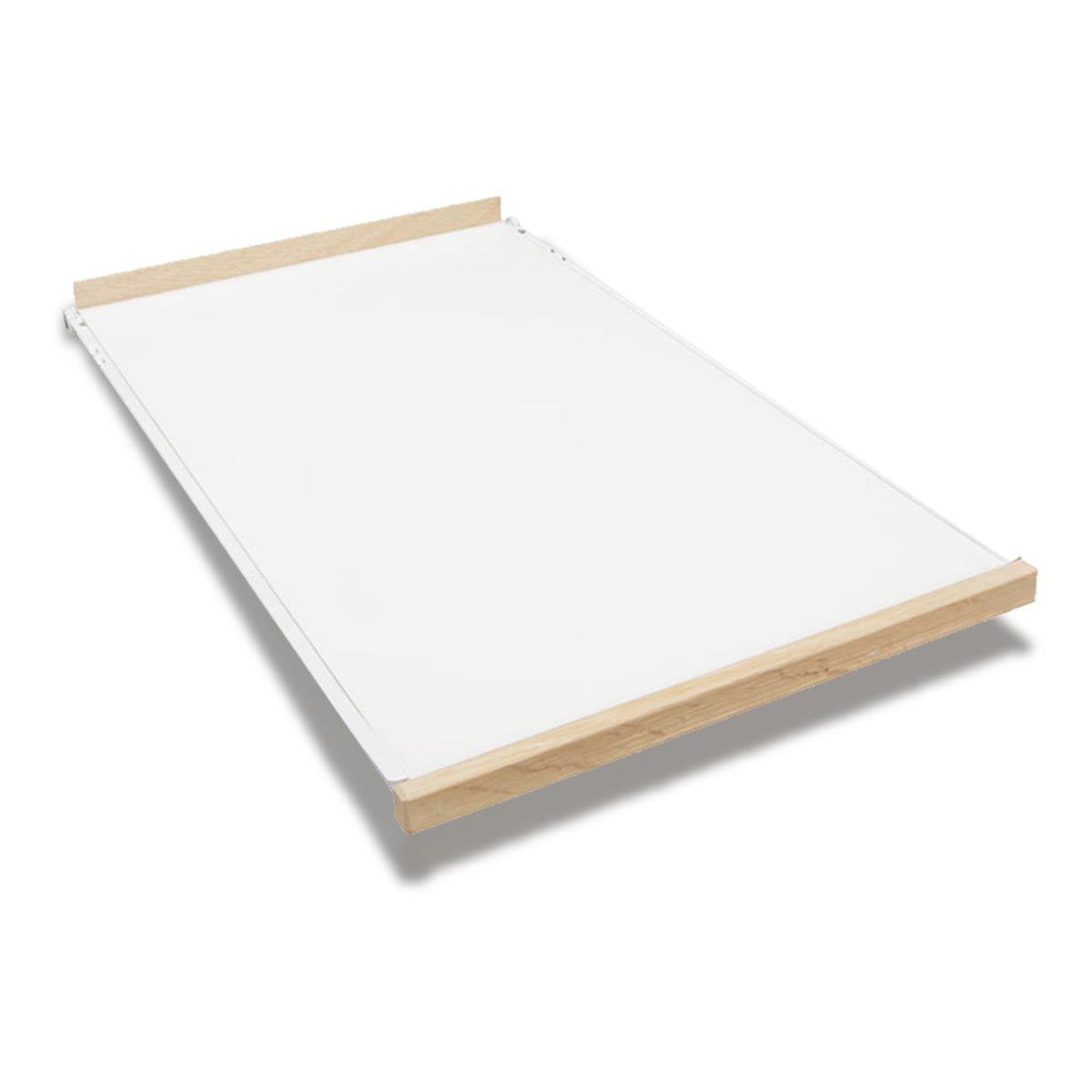 Economical pull-out shelf with unfinished raw wood, ideal for keyboard trays, printers, or entertainment components