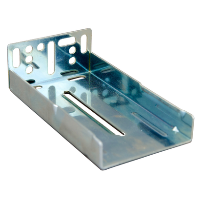 Rear mount socket hardware for full-extension ball bearing slides in pull-out cabinet shelving systems