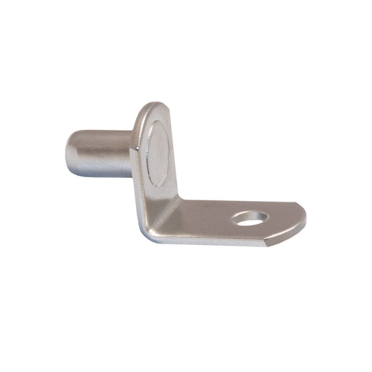 Metal shelf support clip hardware for adjustable cabinet shelves and pull-out shelving